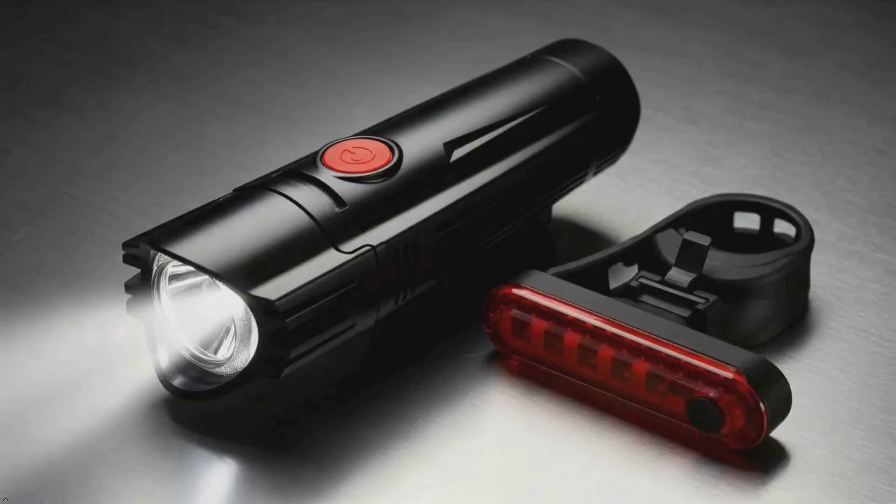 Bike Light Set for Night Riding | USB Rechargeable Ultra-Bright Front Headlight and Back Tail Lights | 4 Light Modes Mountain...